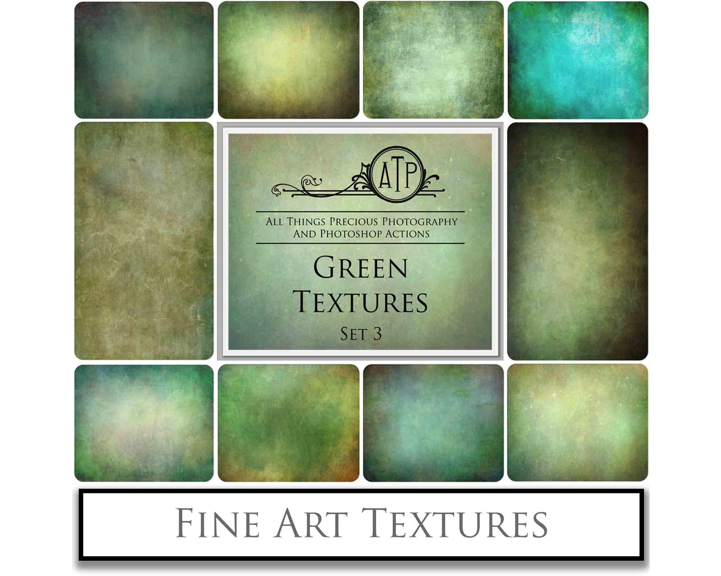 Vibrant Green textures. Fine art textures. Rich, Nature colour tints. Texture for photographers and digital editing. Photo Overlays. Antique, Vintage, Grunge, Light, Dark Bundle. Textured printable Canvas, Colour, Monochrome, Bundle. High resolution, 300dpi Graphic Assets for photography, digital scrapbooking and design. By ATP Textures