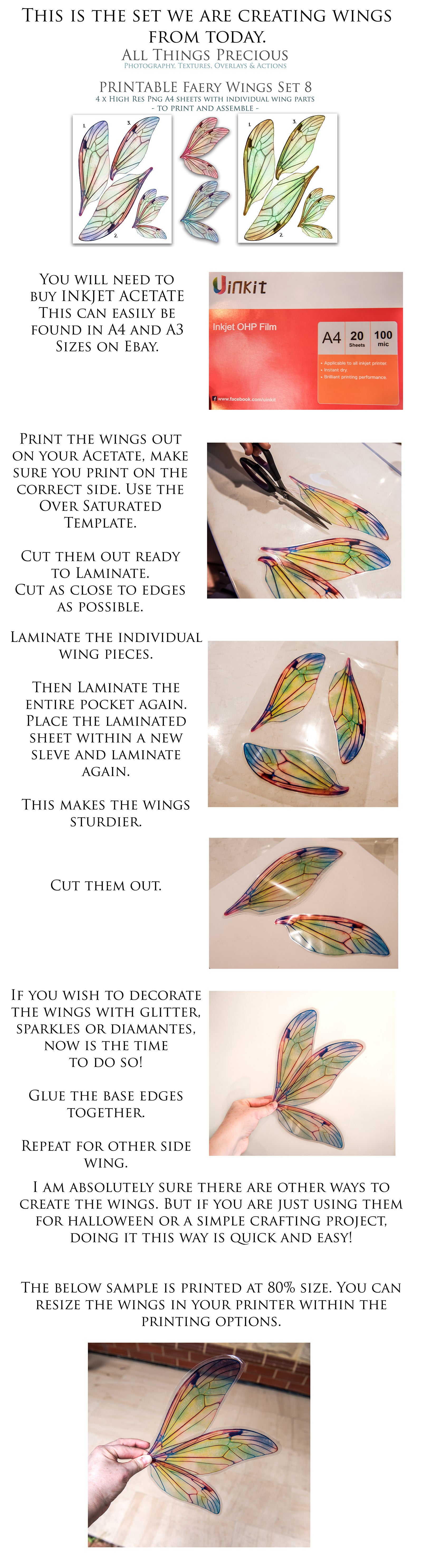 Printable Fairy Wings. For Art Dolls, Adults, Kids. High resolution, png files. This is a digital product. Print and cut Pattern template. Paper craft. Create fairy wing earrings or crown jewelry from these designs. Cosplay Costume Crafts. Commercial licence is available. Halloween.