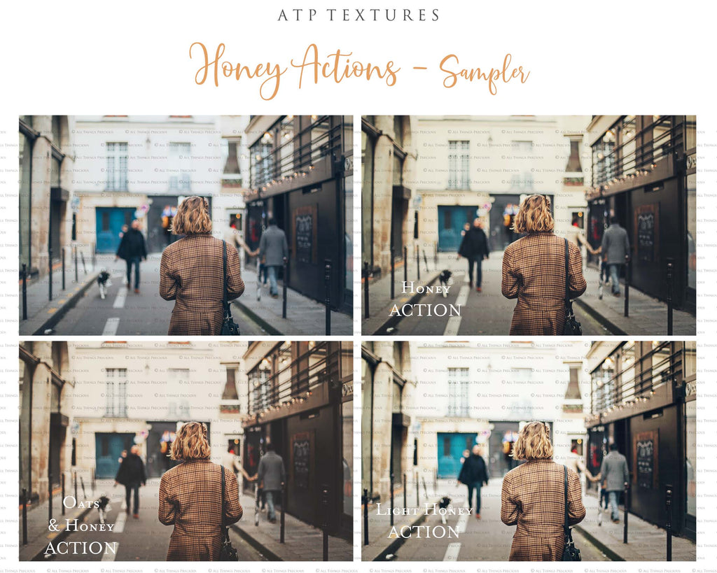 Photoshop Actions for professional photographers, Photo Edits and intagram influencers. Warm, Rich, Honey, Light Tint. Matte Overlay.  By ATP Textures 