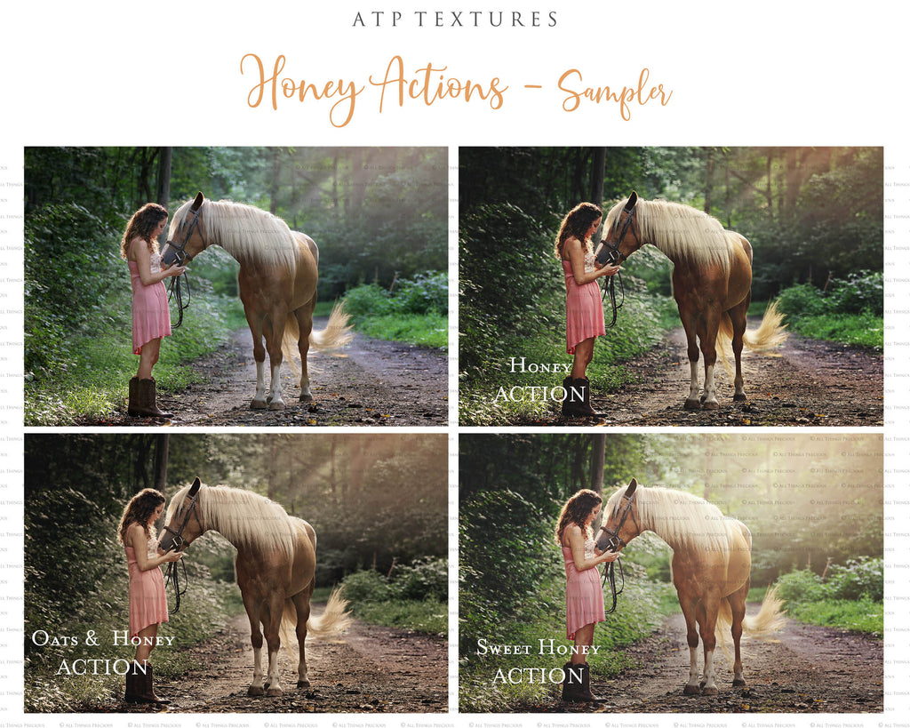 Photoshop Actions for professional photographers, Photo Edits and intagram influencers. Warm, Rich, Honey, Light Tint. Matte Overlay.  By ATP Textures 