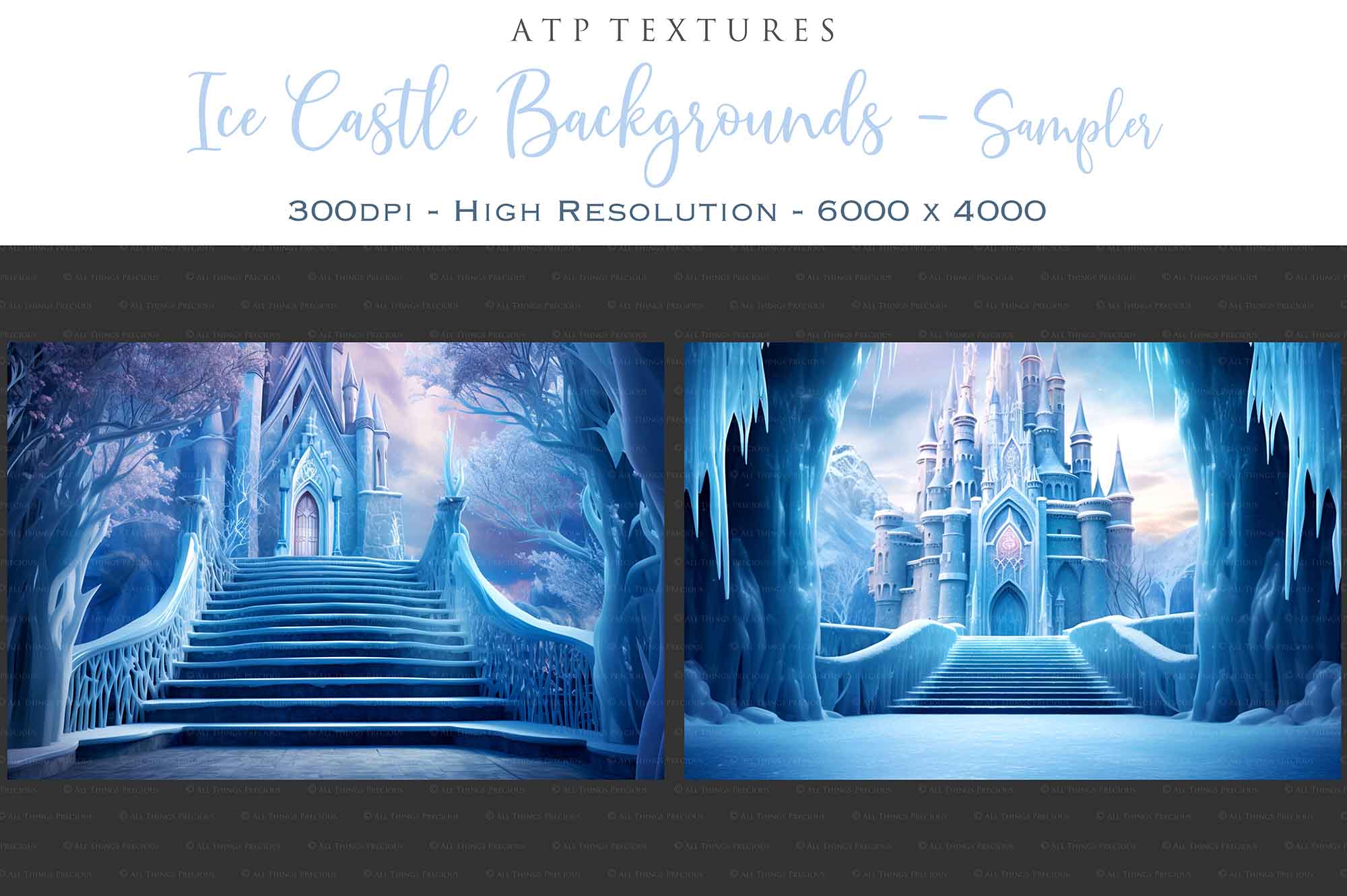 AI Digital - 36 ICE CASTLE BACKGROUNDS - Set 1