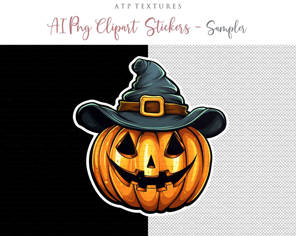 Halloween Day of the dead Pumpkin clipart. Perfect for scrapbooking and print. If you want to print your completed artwork, you can! PNG Transparent files, High resolution, 300dpi. AI Digital Art. - ATP Textures