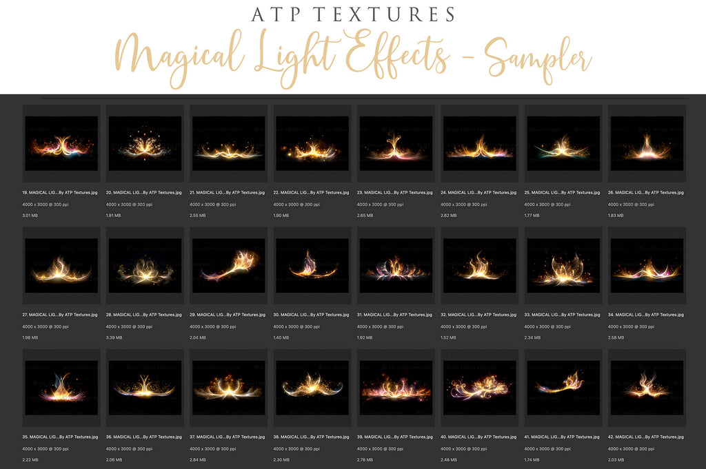 Magical Light Overlays For Photographers, Photoshop, Digital art and Creatives.This set contains Magical effect Overlays. Glows, stars, sparkles. Graphic assets for photography. ATP Textures