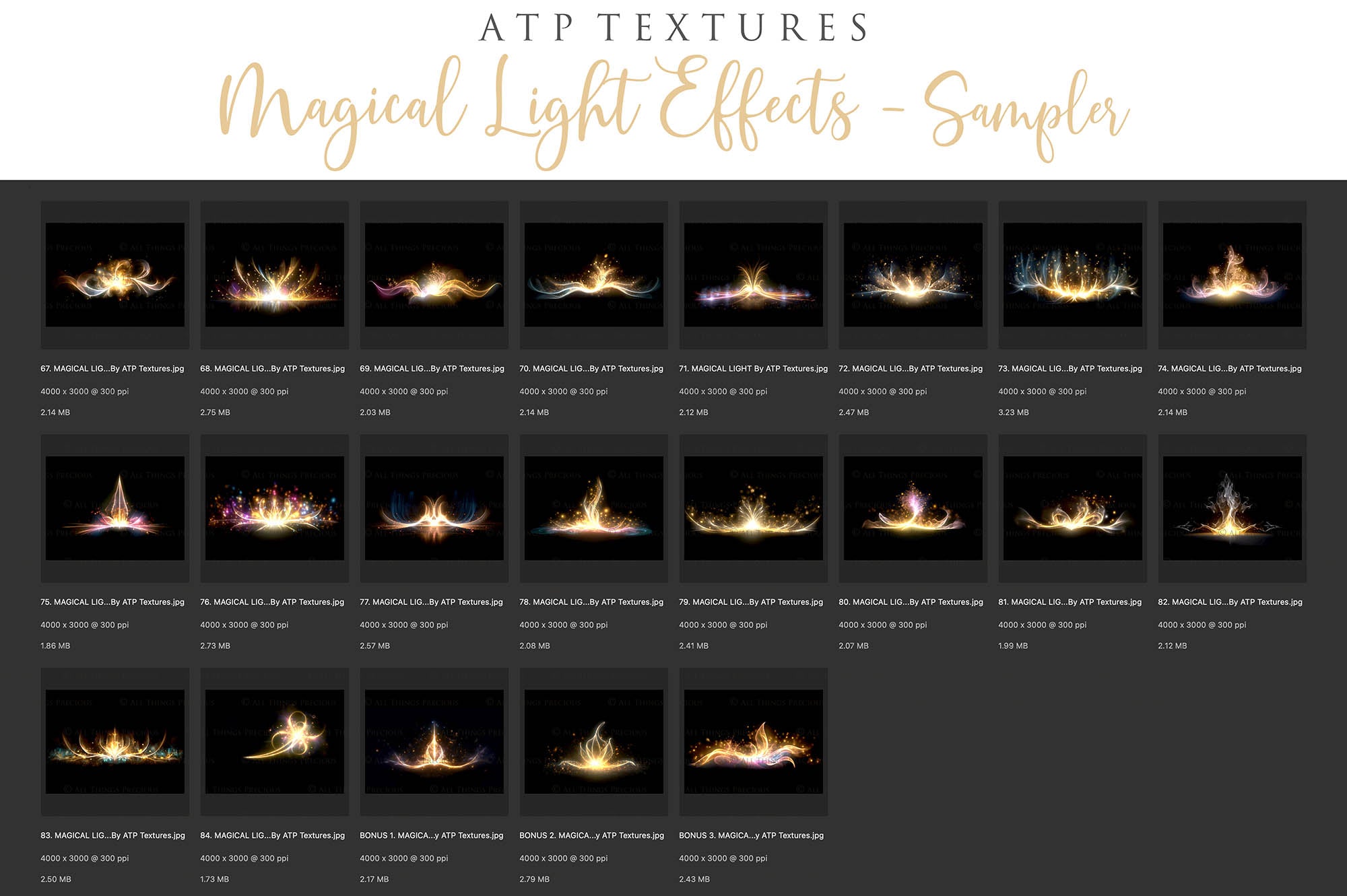 MAGICAL LIGHT EFFECTS Digital Overlays - Set 1