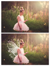 Load image into Gallery viewer, Fairy Wing Overlays For Photographers, Photoshop, Digital art and Creatives. Transparent, high resolution, faery wings for photography! These are gorgeous PNG overlays for fantasy digital art and Child portraiture. These are white fairy wings. This is a DIGITAL product.

