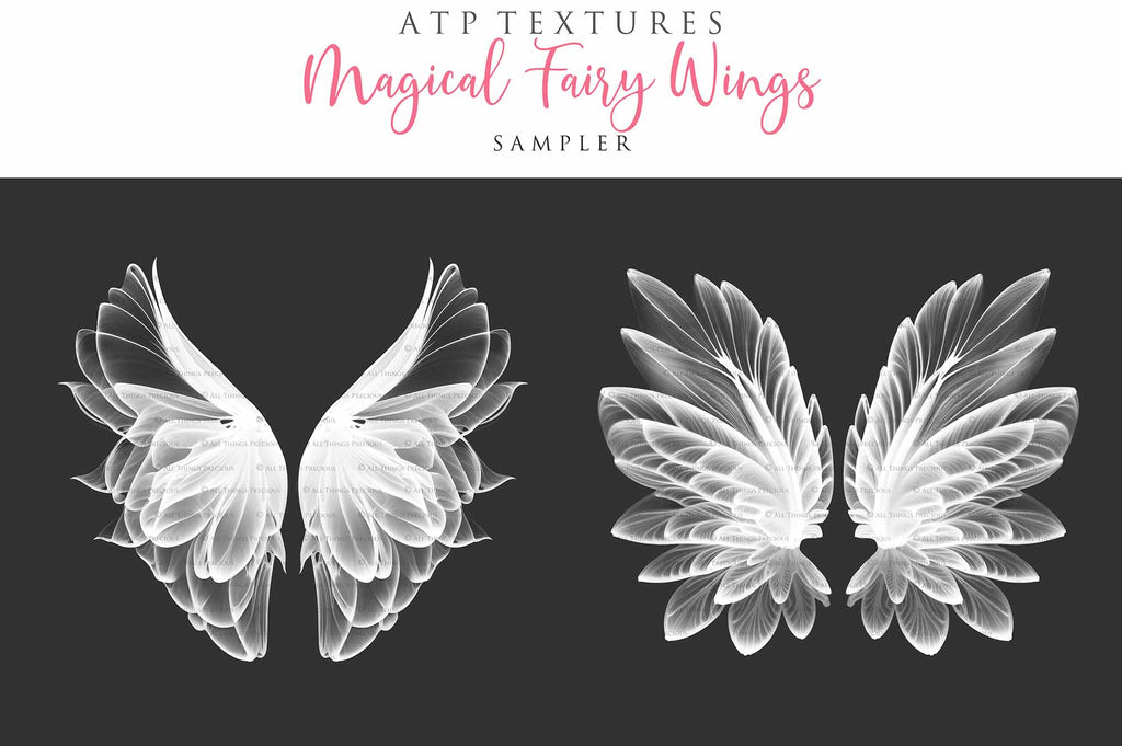 Fairy Wing Overlays For Photographers, Photoshop, Digital art and Creatives. Transparent, high resolution, faery wings for photography! These are gorgeous PNG overlays for fantasy digital art and Child portraiture. These are white fairy wings. This is a DIGITAL product.