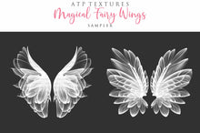 Load image into Gallery viewer, Fairy Wing Overlays For Photographers, Photoshop, Digital art and Creatives. Transparent, high resolution, faery wings for photography! These are gorgeous PNG overlays for fantasy digital art and Child portraiture. These are white fairy wings. This is a DIGITAL product.
