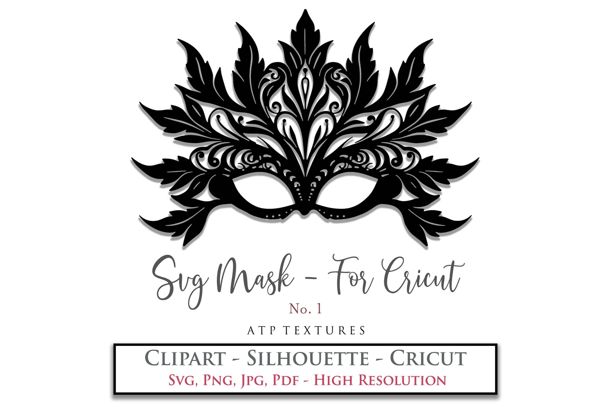 SVG MASQUERADE MASK Silhouette - Clipart - Set 1 – ATP Textures