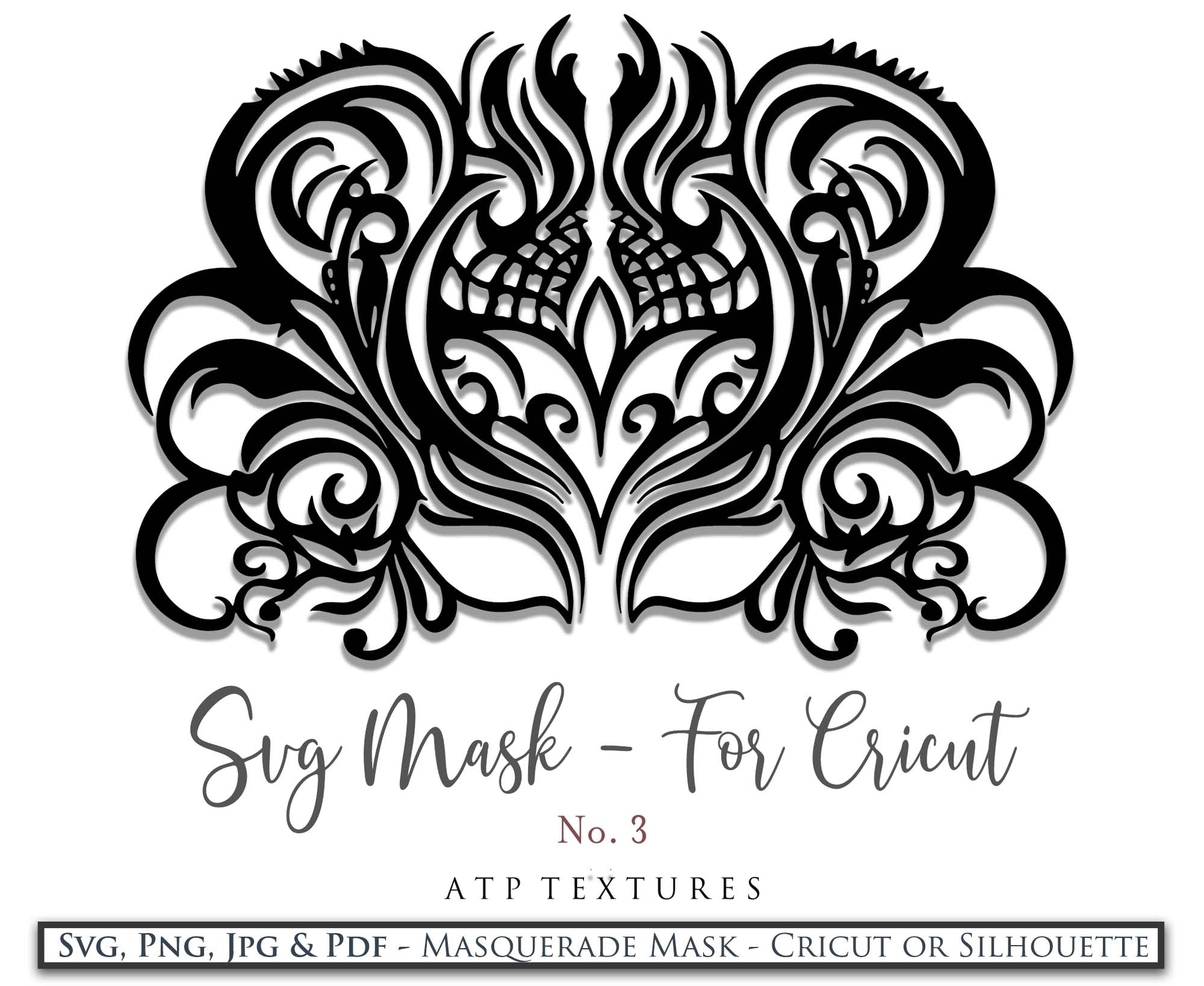 SVG Masquerade Mask Clipart For Cricut , Silhouette or any other cutting machine that accepts the files provided in this set. Clipart for your next art project or even for print! SVG, PNG, PDF, JPG. This clipart is In high resolution. 