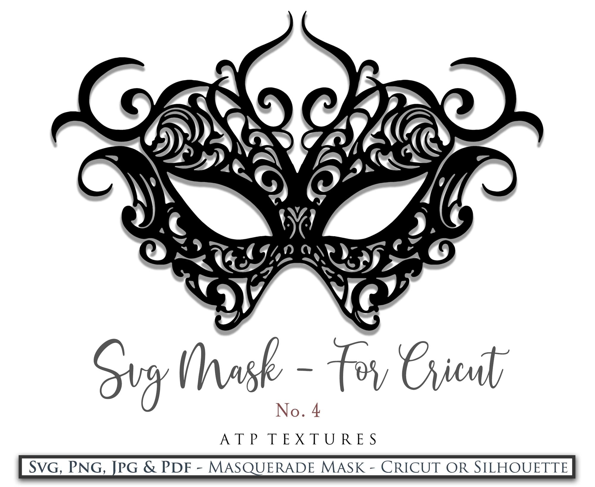 SVG MASQUERADE MASK Silhouette - Clipart - Set 4 – ATP Textures