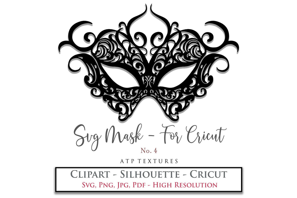 SVG Masquerade Mask Clipart For Cricut , Silhouette or any other cutting machine that accepts the files provided in this set. Clipart for your next art project or even for print! SVG, PNG, PDF, JPG. This clipart is In high resolution. 