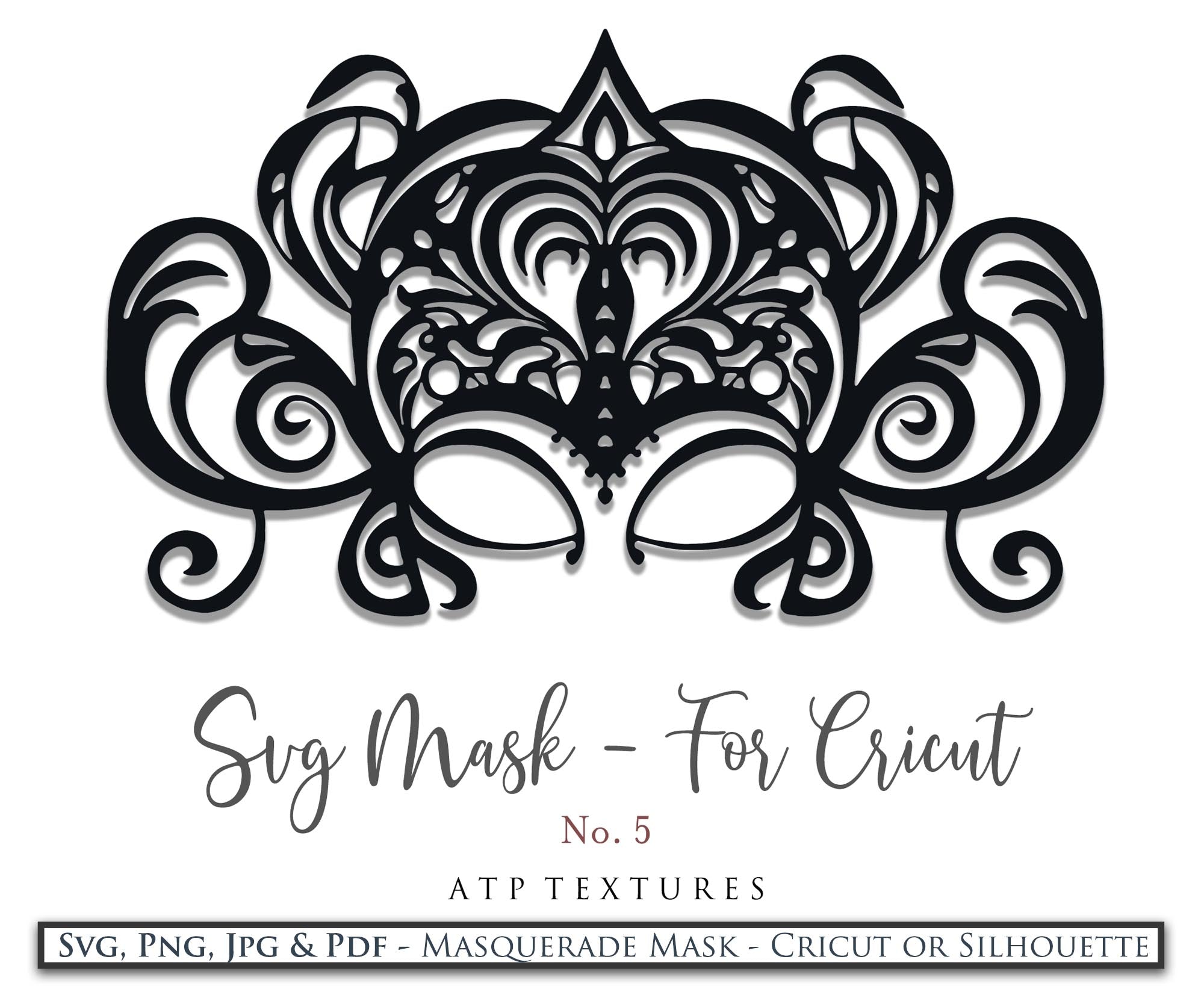 SVG MASQUERADE MASK Silhouette - Clipart - Set 5 – ATP Textures