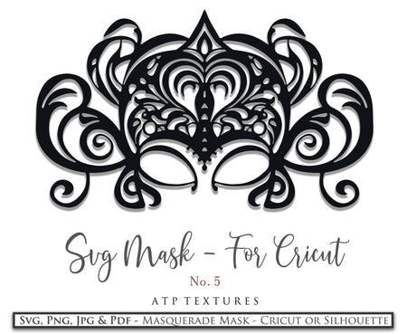 SVG Masquerade Mask Clipart For Cricut , Silhouette or any other cutting machine that accepts the files provided in this set. Clipart for your next art project or even for print! SVG, PNG, PDF, JPG. This clipart is In high resolution. 