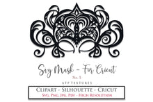 Load image into Gallery viewer, SVG Masquerade Mask Clipart For Cricut , Silhouette or any other cutting machine that accepts the files provided in this set. Clipart for your next art project or even for print! SVG, PNG, PDF, JPG. This clipart is In high resolution. 
