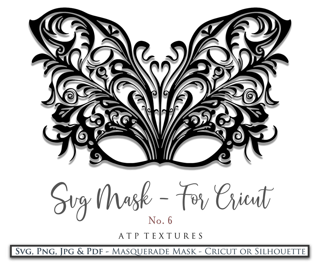 SVG Masquerade Mask Clipart For Cricut , Silhouette or any other cutting machine that accepts the files provided in this set. Clipart for your next art project or even for print! SVG, PNG, PDF, JPG. This clipart is In high resolution.