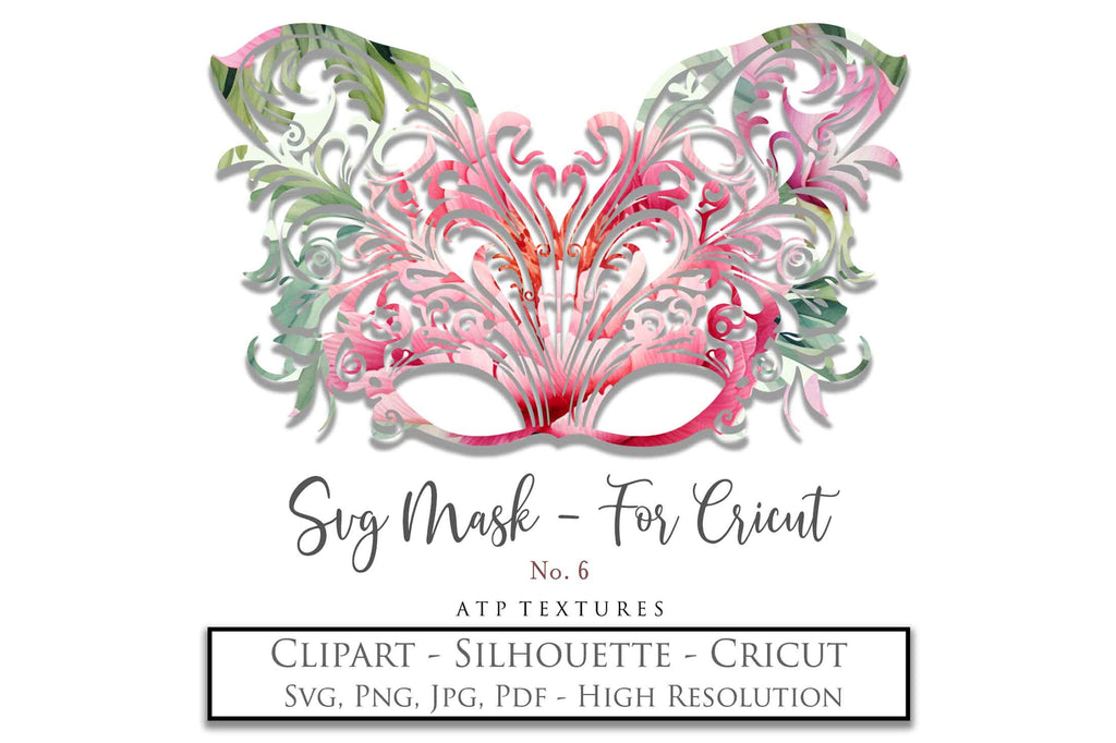 SVG Masquerade Mask Clipart For Cricut , Silhouette or any other cutting machine that accepts the files provided in this set. Clipart for your next art project or even for print! SVG, PNG, PDF, JPG. This clipart is In high resolution.