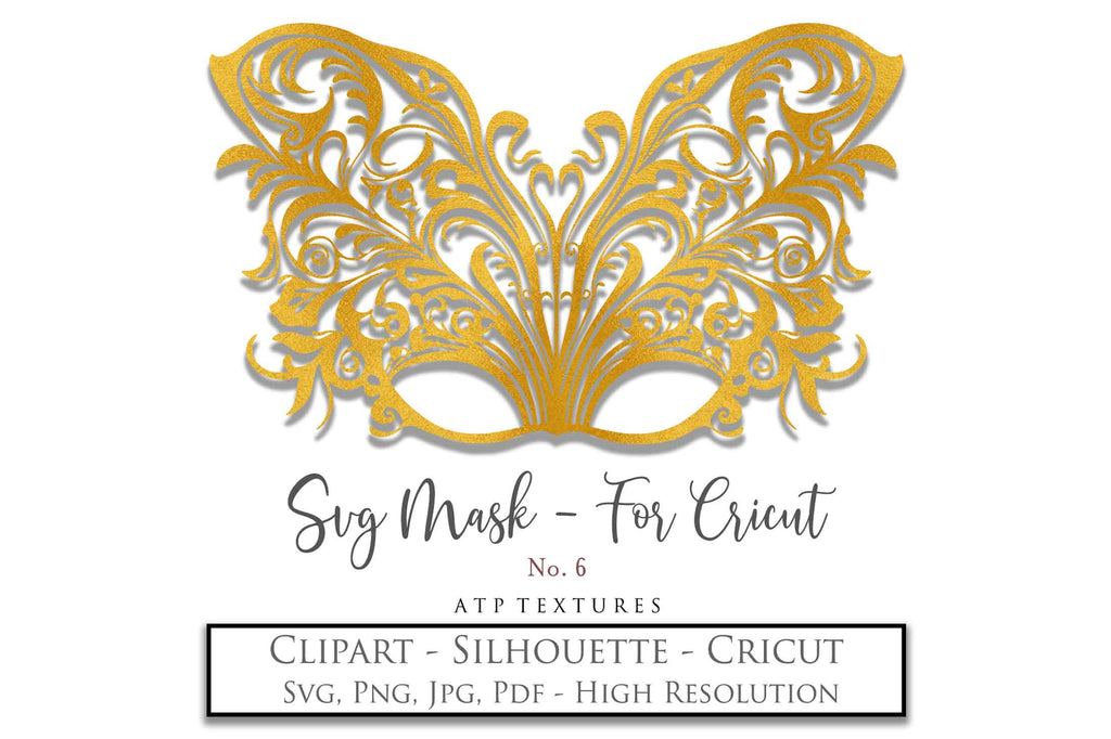 SVG Masquerade Mask Clipart For Cricut , Silhouette or any other cutting machine that accepts the files provided in this set. Clipart for your next art project or even for print! SVG, PNG, PDF, JPG. This clipart is In high resolution.