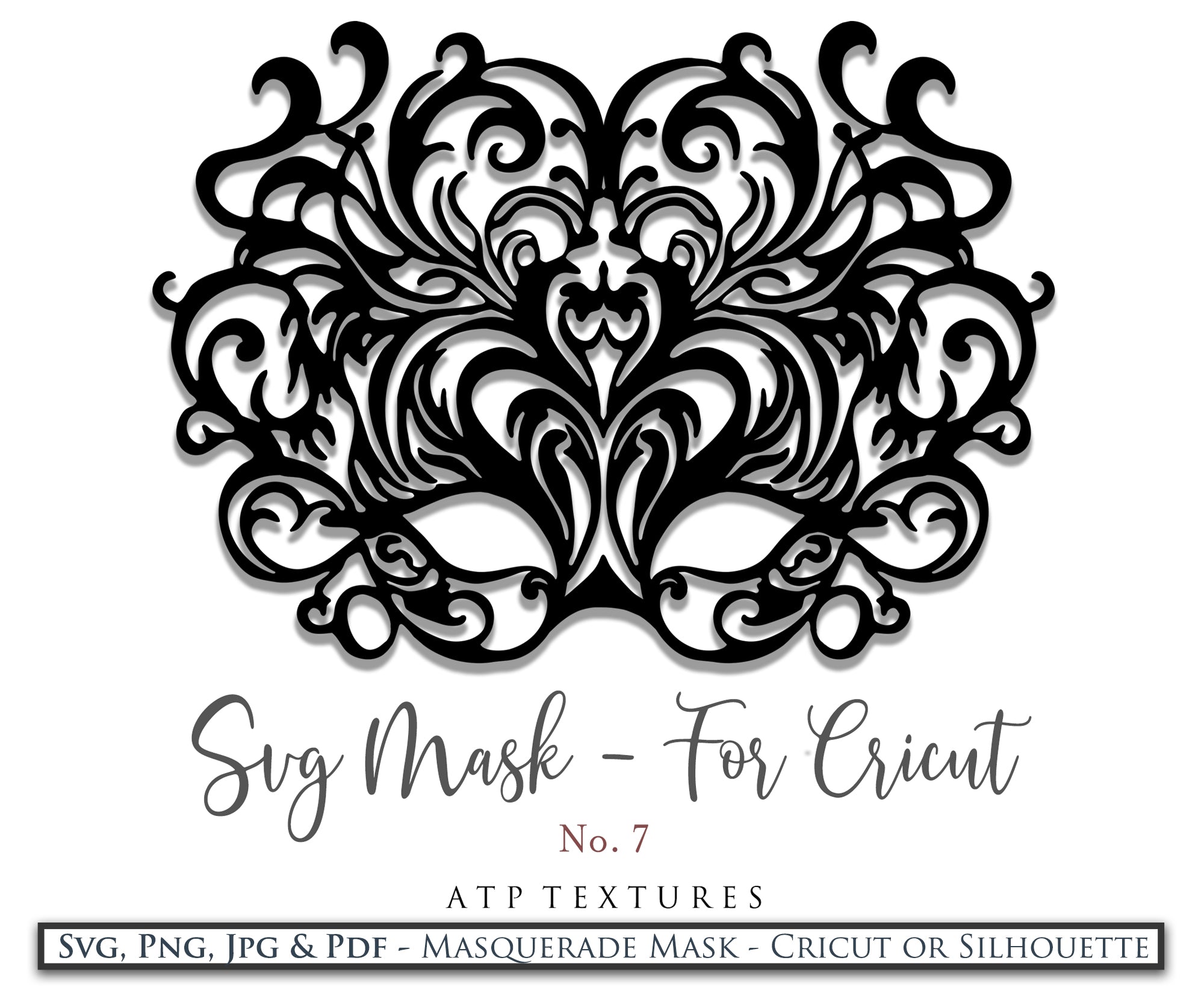 SVG Masquerade Mask Clipart For Cricut , Silhouette or any other cutting machine that accepts the files provided in this set. Clipart for your next art project or even for print! SVG, PNG, PDF, JPG. This clipart is In high resolution.