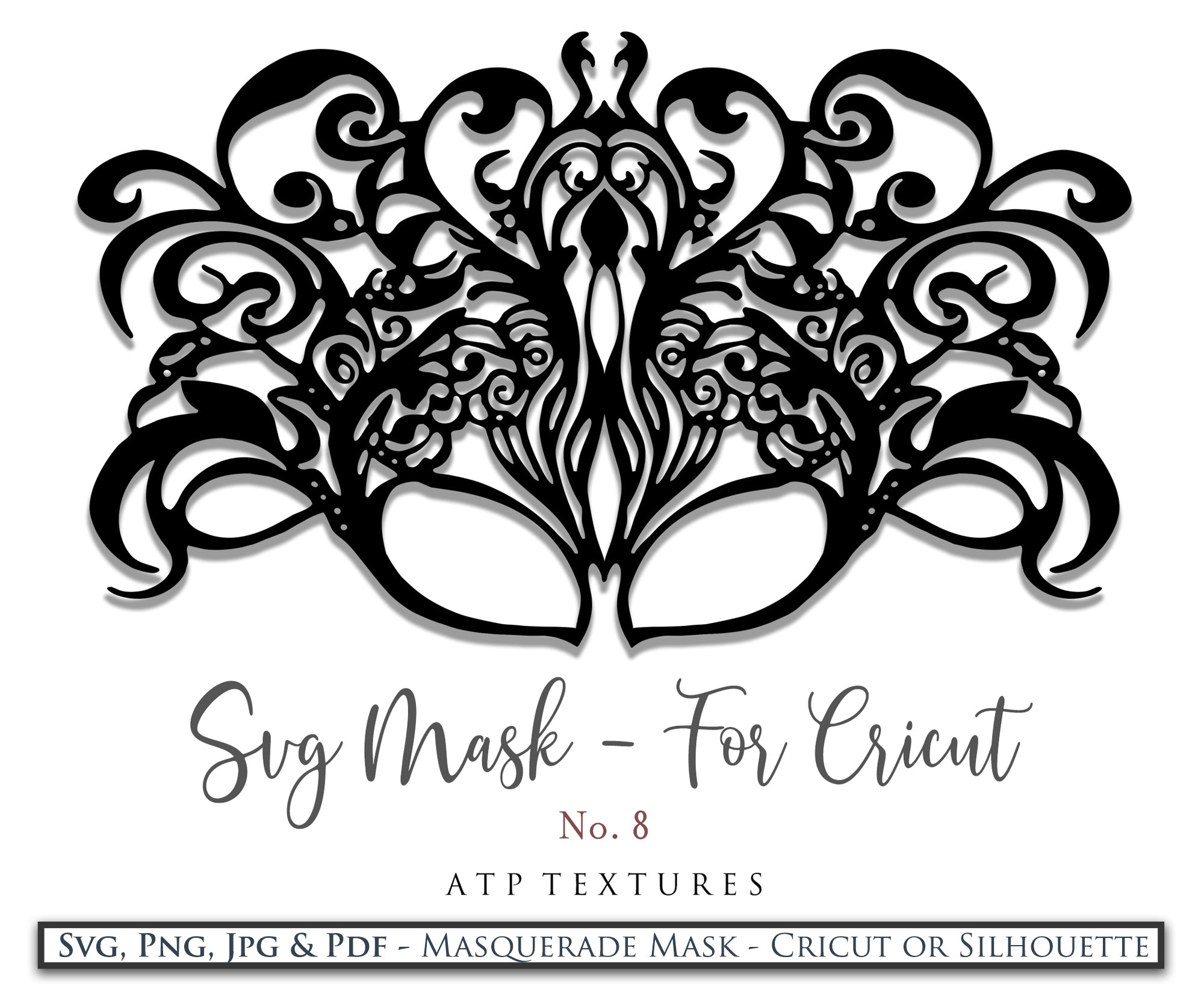 SVG MASQUERADE MASK Silhouette - Clipart - Set 8 – ATP Textures
