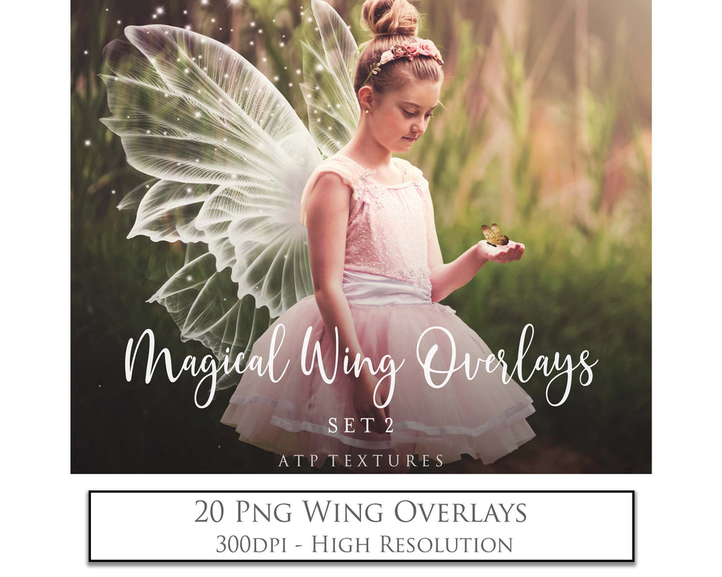 Png transparent Fairy Wing Overlays For Photographers, Photoshop, Digital art and Creatives. Transparent, high resolution, faery wings for photography! These are gorgeous PNG overlays for fantasy digital art and Child portraiture. These are white fairy wings. Graphic digital assets for design. Atp Textures