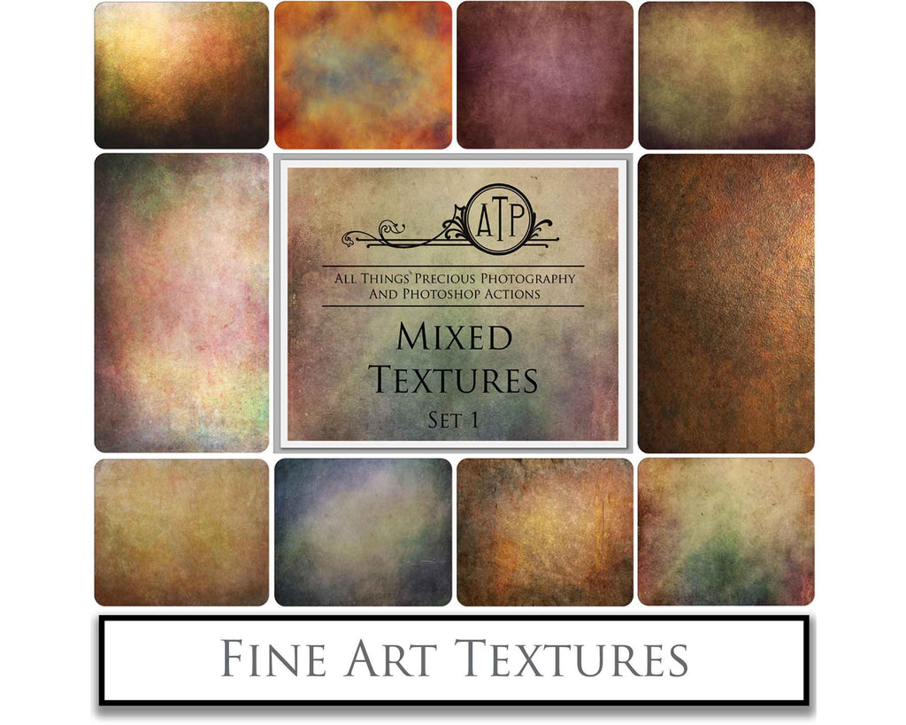 Mixed bundle textures. Fine art texture for photographers, digital editing. Photo Overlays. Antique, Vintage, Grunge, Light, Dark Bundle. Textured printable Canvas, Colour, Monochrome, Bundle. High resolution, 300dpi Graphic Assets for photography, digital scrapbooking and design. By ATP Textures