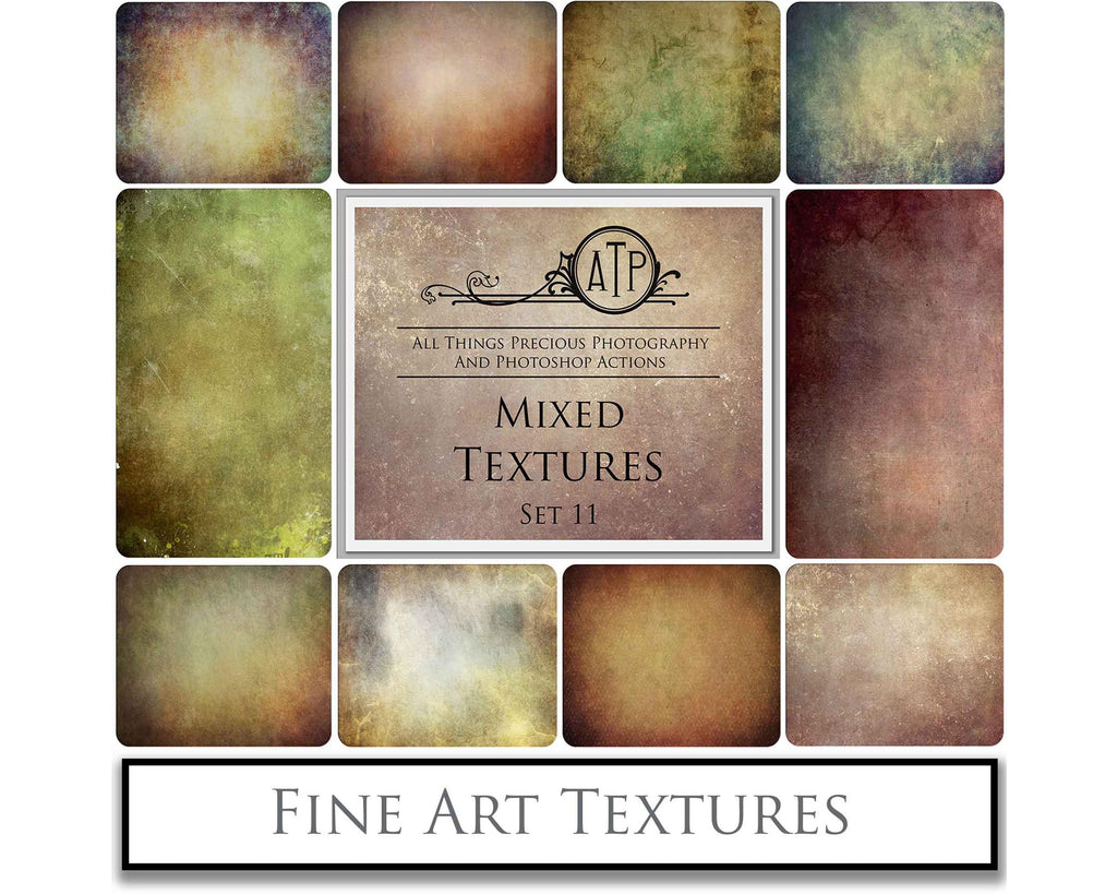 Mixed bundle textures. Fine art texture for photographers, digital editing. Photo Overlays. Antique, Vintage, Grunge, Light, Dark Bundle. Textured printable Canvas, Colour, Monochrome, Bundle. High resolution, 300dpi Graphic Assets for photography, digital scrapbooking and design. By ATP Textures