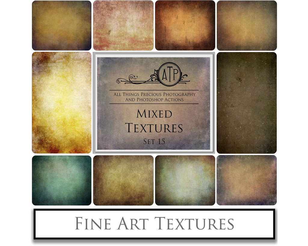 Mixed bundle textures. Fine art texture for photographers, digital editing. Photo Overlays. Antique, Vintage, Grunge, Light, Dark Bundle. Textured printable Canvas, Colour, Monochrome, Bundle. High resolution, 300dpi Graphic Assets for photography, digital scrapbooking and design. By ATP Textures