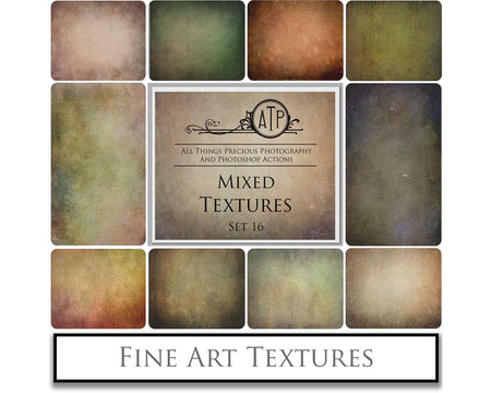 Mixed bundle textures. Fine art texture for photographers, digital editing. Photo Overlays. Antique, Vintage, Grunge, Light, Dark Bundle. Textured printable Canvas, Colour, Monochrome, Bundle. High resolution, 300dpi Graphic Assets for photography, digital scrapbooking and design. By ATP Textures