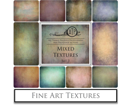 Mixed bundle textures. Fine art texture for photographers, digital editing. Photo Overlays. Antique, Vintage, Grunge, Light, Dark Bundle. Textured printable Canvas, Colour, Monochrome, Bundle. High resolution, 300dpi Graphic Assets for photography, digital scrapbooking and design. By ATP Textures