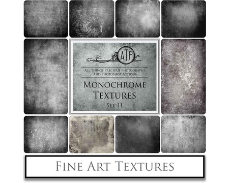 Monochrome textures. Fine art texture for photographers, digital editing. Photo Overlays. Antique, Vintage, Grunge, Light, Dark Bundle. Textured printable Canvas, Colour, black and white, Bundle. High resolution, 300dpi Graphic Assets for photography, digital scrapbooking and design. By ATP Textures