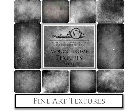 Monochrome textures. Fine art texture for photographers, digital editing. Photo Overlays. Antique, Vintage, Grunge, Light, Dark Bundle. Textured printable Canvas, Colour, black and white, Bundle. High resolution, 300dpi Graphic Assets for photography, digital scrapbooking and design. By ATP Textures