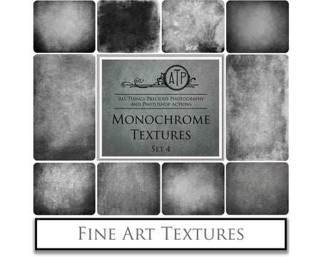 Monochrome textures. Fine art texture for photographers, digital editing. Photo Overlays. Antique, Vintage, Grunge, Light, Dark Bundle. Textured printable Canvas, Colour, black and white, Bundle. High resolution, 300dpi Graphic Assets for photography, digital scrapbooking and design. By ATP Textures