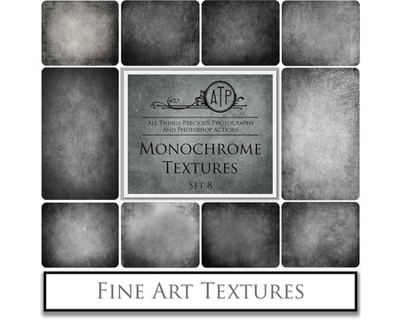 Monochrome textures. Fine art texture for photographers, digital editing. Photo Overlays. Antique, Vintage, Grunge, Light, Dark Bundle. Textured printable Canvas, Colour, black and white, Bundle. High resolution, 300dpi Graphic Assets for photography, digital scrapbooking and design. By ATP Textures