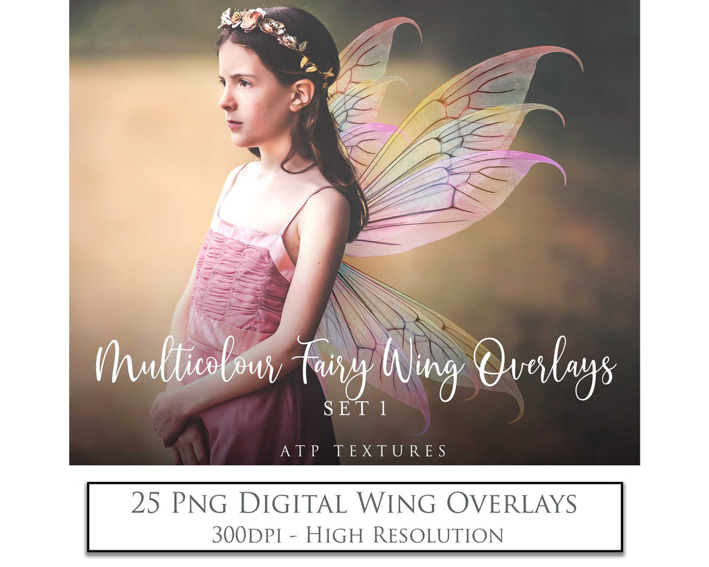 Fairy Wings Overlays For Photography, Photoshop, Digital art and Creatives. Transparent, high resolution wings for photographers. These are gorgeous PNG overlays for fantasy digital art and Child portraiture. colour, White fairy wings. Photo Overlays. Digital download. Graphic effects. ATP Textures