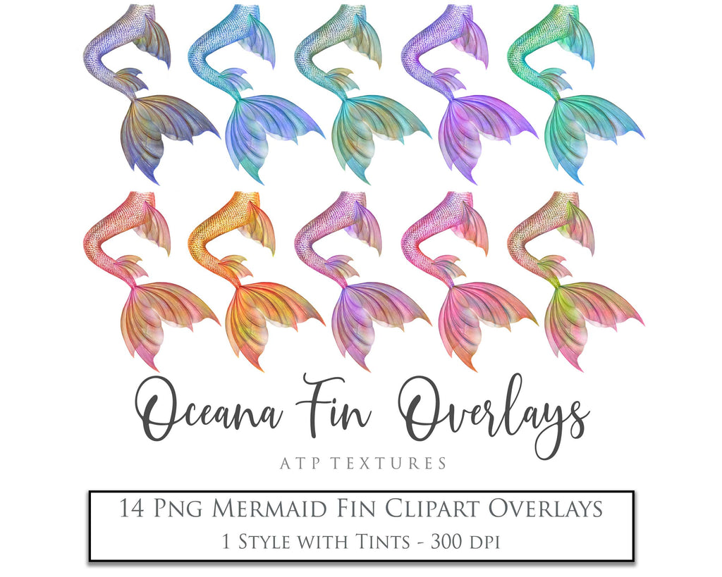 Png transparent Mermaid Tail fin overlays in colourful tints. By ATP Textures Ocean undersea digital backgrounds.