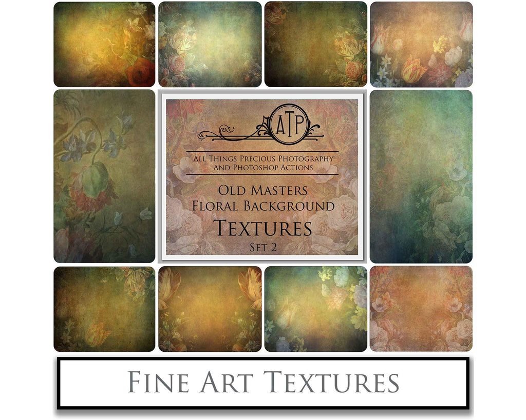 Old Masters floral Backgrounds. Digital Backdrop Fine art texture for photographers. Photo Overlays. Antique, Old World, Grunge, Abstract wall decor bundle. Textured Background. Printable backdrop, Colour Flower Print Bundle. High resolution, 300dpi Graphic Assets for photography, scrapbooking, design. By ATP Textures