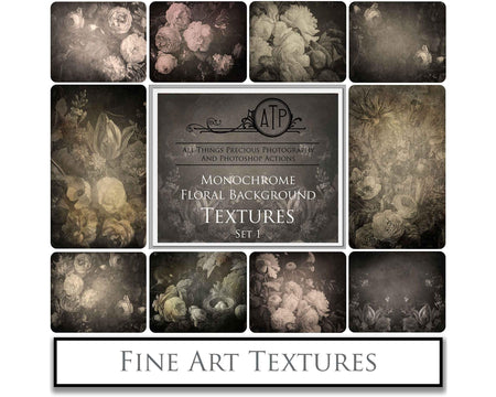 Old Masters floral Backgrounds. Digital Backdrop Fine art texture for photographers. Photo Overlays. Antique, Old World, Grunge, Abstract wall decor bundle. Textured Background. Printable backdrop, Colour Flower Print Bundle. High resolution, 300dpi Graphic Assets for photography, scrapbooking, design. By ATP Textures