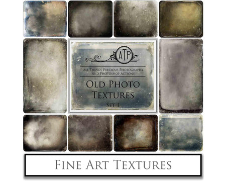 Old Photo Textures Frame. Tintype  Digital Backdrop. Fine art texture for photographers. Photo Overlays. Antique, Old World, Grunge, Abstract wall decor bundle. Textured Background. Printable backdrop, Print Bundle. High resolution, 300dpi Graphic Assets for photography, scrapbooking, design. By ATP Textures