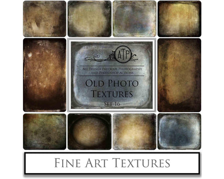 Old Photo Textures Frame. Tintype  Digital Backdrop. Fine art texture for photographers. Photo Overlays. Antique, Old World, Grunge, Abstract wall decor bundle. Textured Background. Printable backdrop, Print Bundle. High resolution, 300dpi Graphic Assets for photography, scrapbooking, design. By ATP Textures