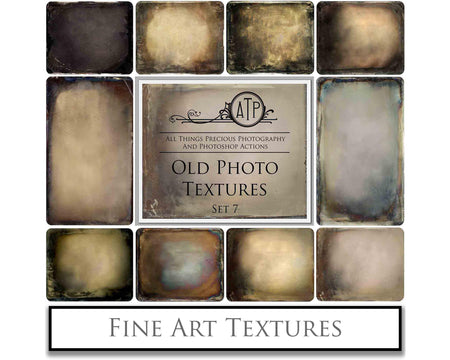 Old Photo Textures Frame. Tintype  Digital Backdrop. Fine art texture for photographers. Photo Overlays. Antique, Old World, Grunge, Abstract wall decor bundle. Textured Background. Printable backdrop, Print Bundle. High resolution, 300dpi Graphic Assets for photography, scrapbooking, design. By ATP Textures