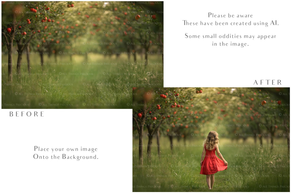 Apple Orchard Digital backgrounds for Photographers. ATP Textures.