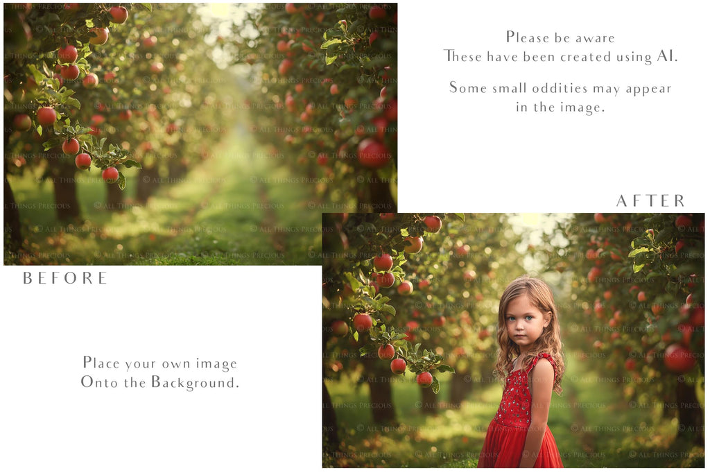 Apple Orchard Digital backgrounds for Photographers. ATP Textures.