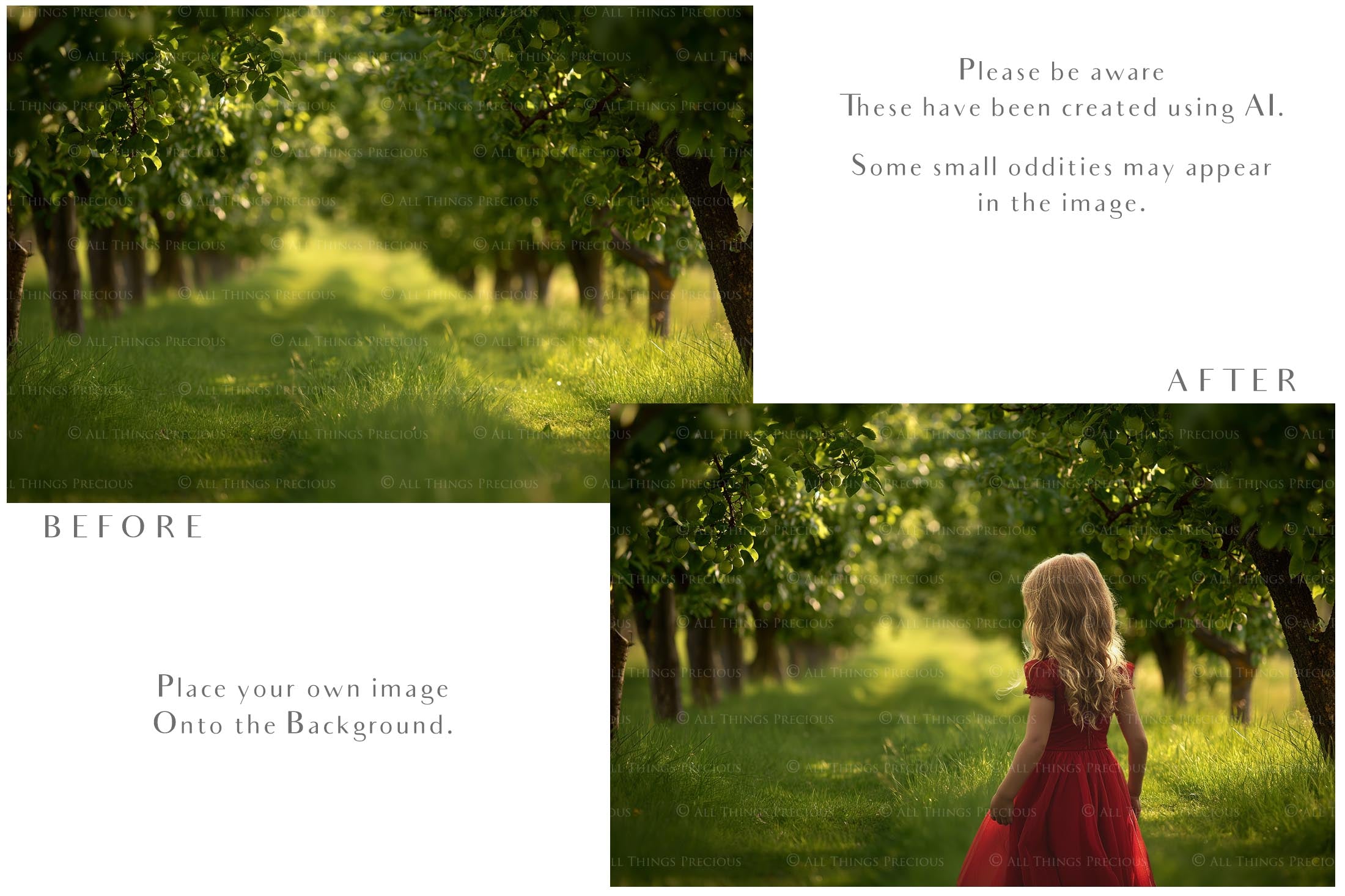 Apple Orchard Digital backgrounds for Photographers. ATP Textures.