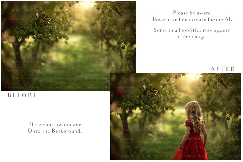 Apple Orchard Digital Background for Photographers. Fine Art Photo Backdrop. Add to your images for a dramatic sky effect. Each Digital file is 300dpi. These are in Jpeg format and high resolution. Find more at ATP Textures store.