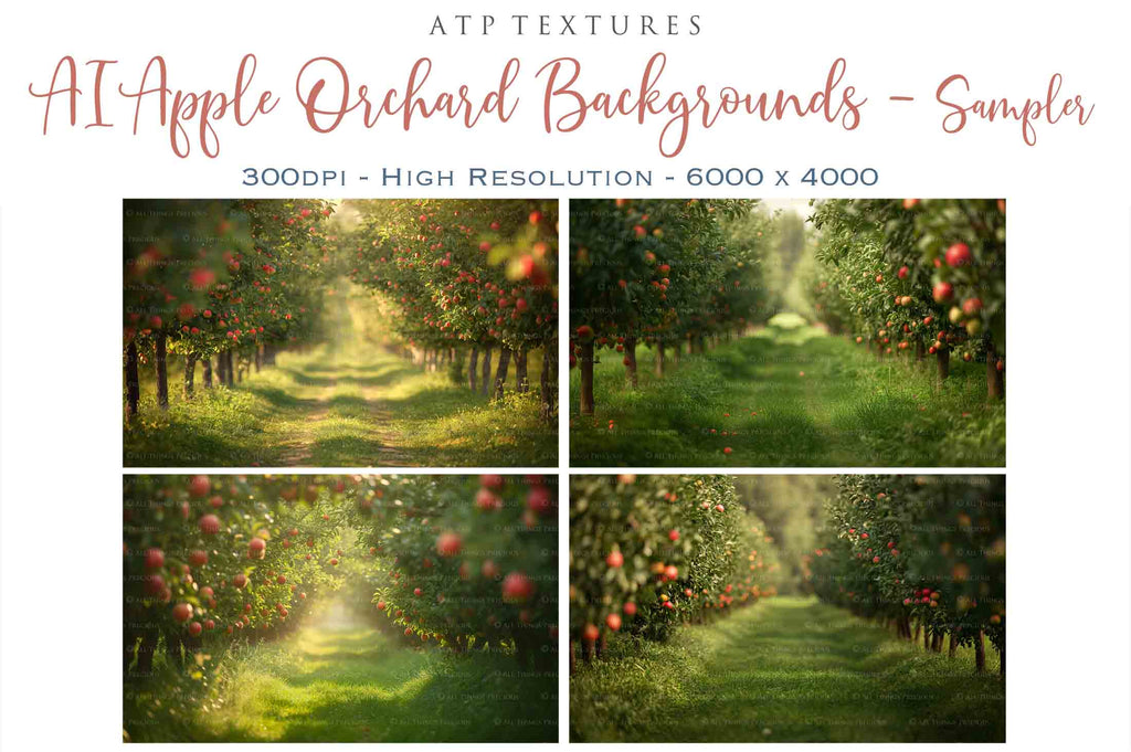 Apple Orchard Digital Background for Photographers. Fine Art Photo Backdrop. Add to your images for a dramatic sky effect. Each Digital file is 300dpi. These are in Jpeg format and high resolution. Find more at ATP Textures store.