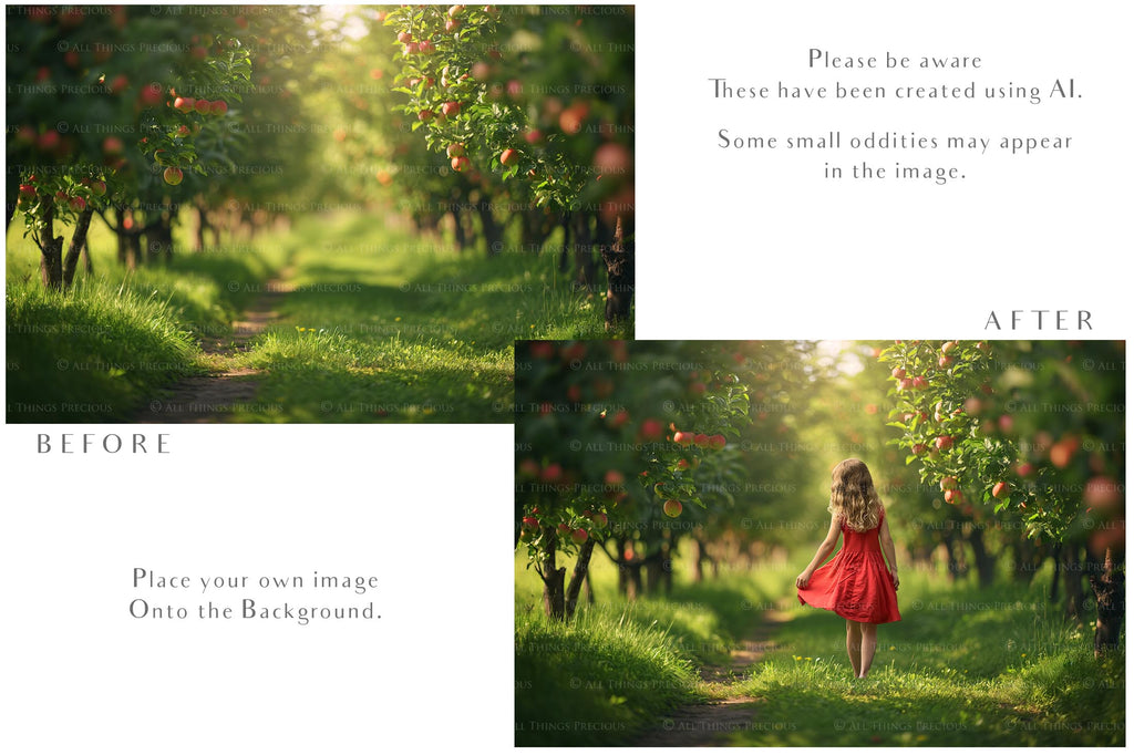 Apple Orchard Digital Background for Photographers. Fine Art Photo Backdrop. Add to your images for a dramatic sky effect. Each Digital file is 300dpi. These are in Jpeg format and high resolution. Find more at ATP Textures store.