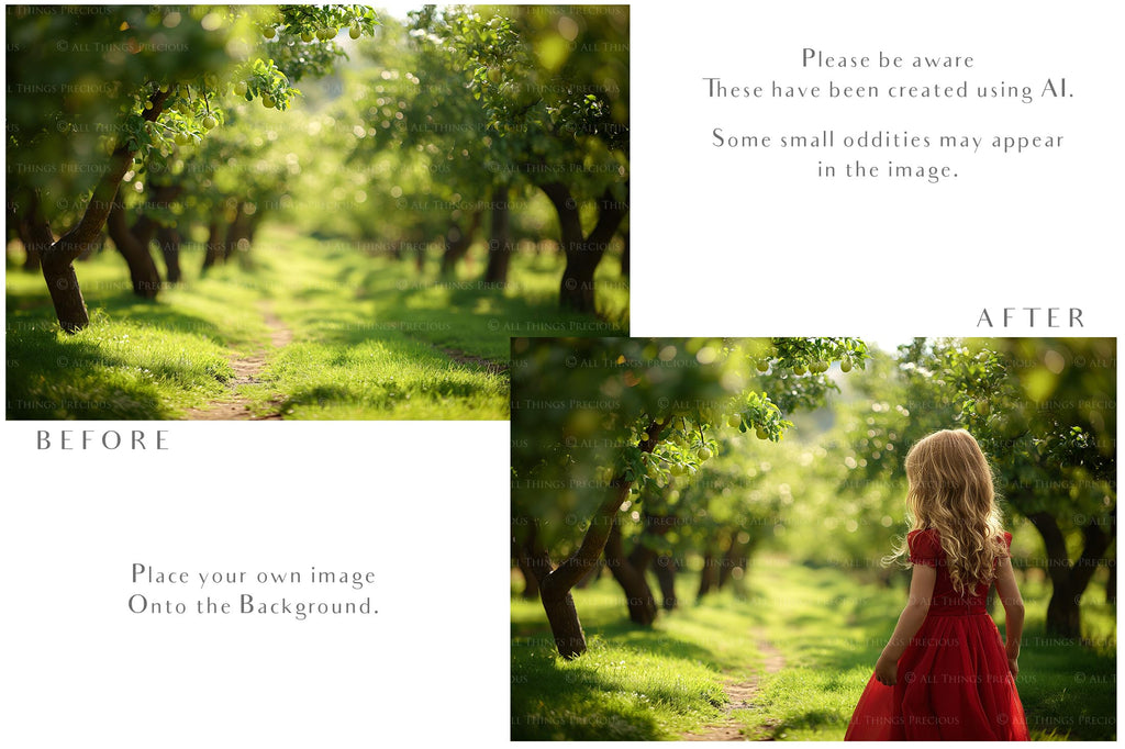 Apple Orchard Digital Background for Photographers. Fine Art Photo Backdrop. Add to your images for a dramatic sky effect. Each Digital file is 300dpi. These are in Jpeg format and high resolution. Find more at ATP Textures store.