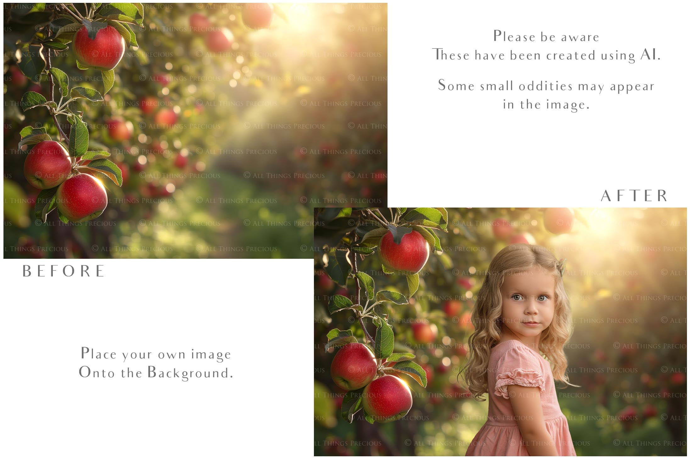 Apple Orchard Digital Background for Photographers. Fine Art Photo Backdrop. Add to your images for a dramatic sky effect. Each Digital file is 300dpi. These are in Jpeg format and high resolution. Find more at ATP Textures store.