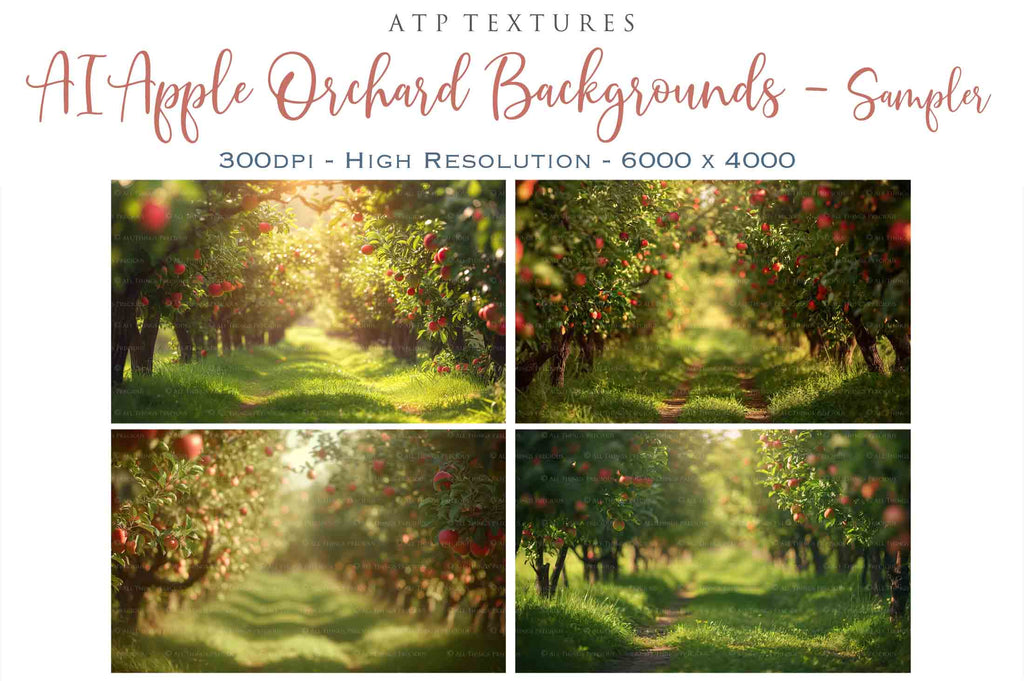 Apple Orchard Digital Background for Photographers. Fine Art Photo Backdrop. Add to your images for a dramatic sky effect. Each Digital file is 300dpi. These are in Jpeg format and high resolution. Find more at ATP Textures store.