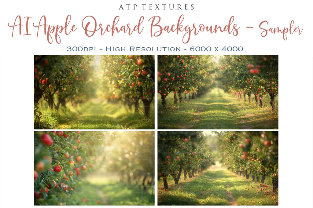 Apple Orchard Digital Background for Photographers. Fine Art Photo Backdrop. Add to your images for a dramatic sky effect. Each Digital file is 300dpi. These are in Jpeg format and high resolution. Find more at ATP Textures store.